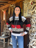 Leopard Color Block Sweater