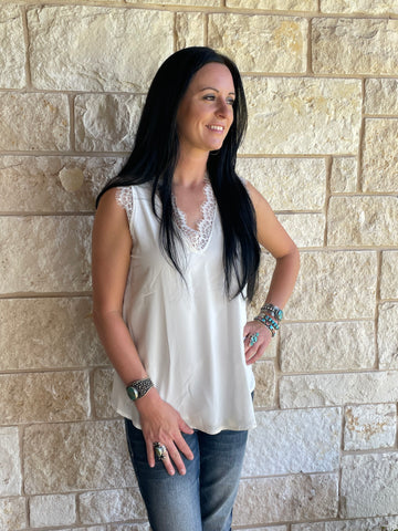 White Lace Tank Top