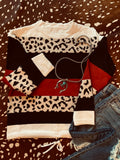 Leopard Color Block Sweater