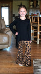 Little Girls Black Long Sleeve Fringe Shirt